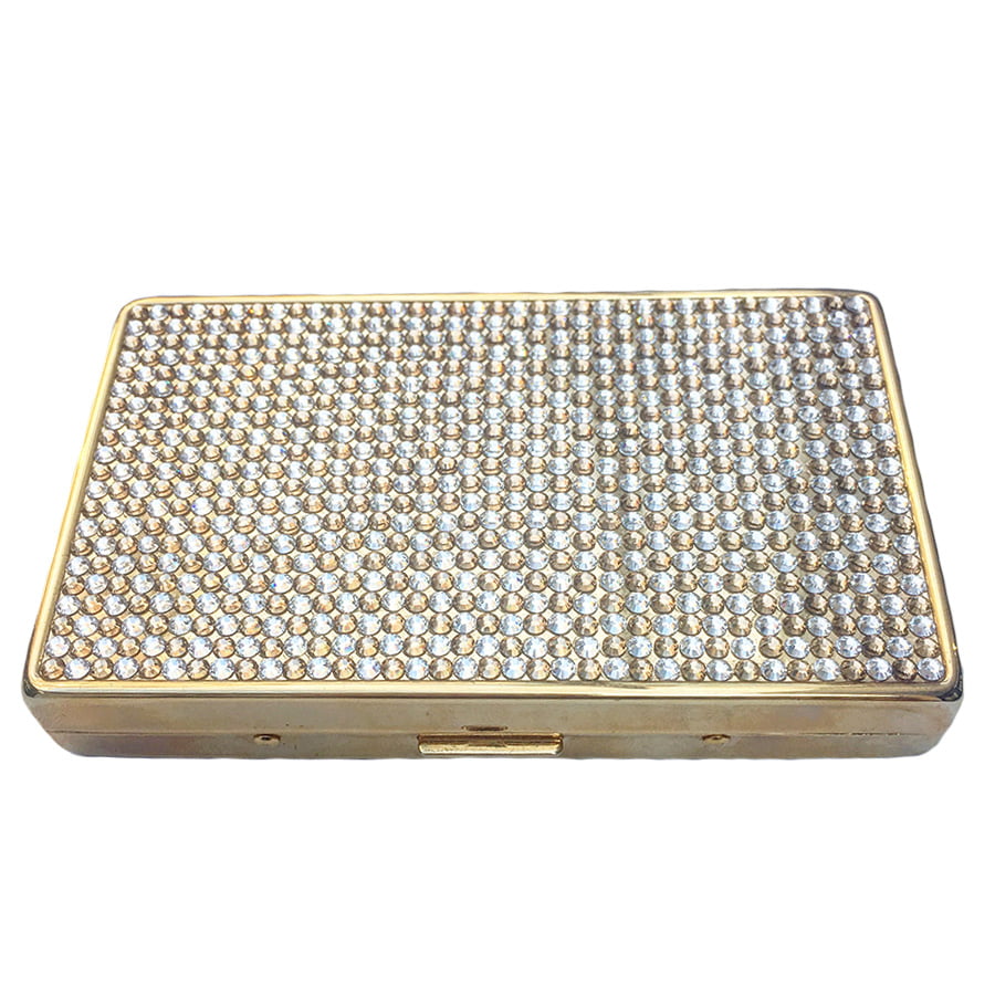 Swarovski Crystal Cigarette Case — Light Topaz, Gold | Handmade in Canada | W10 — one of a kind Swarovski crystal, handmade in Canada by W10 Colours