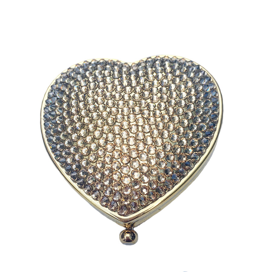 Swarovski Crystal Compact Mirror — Light Topaz, Gold | Handmade in Canada | W10 — one of a kind Swarovski crystal, handmade in Canada by W10 Colours