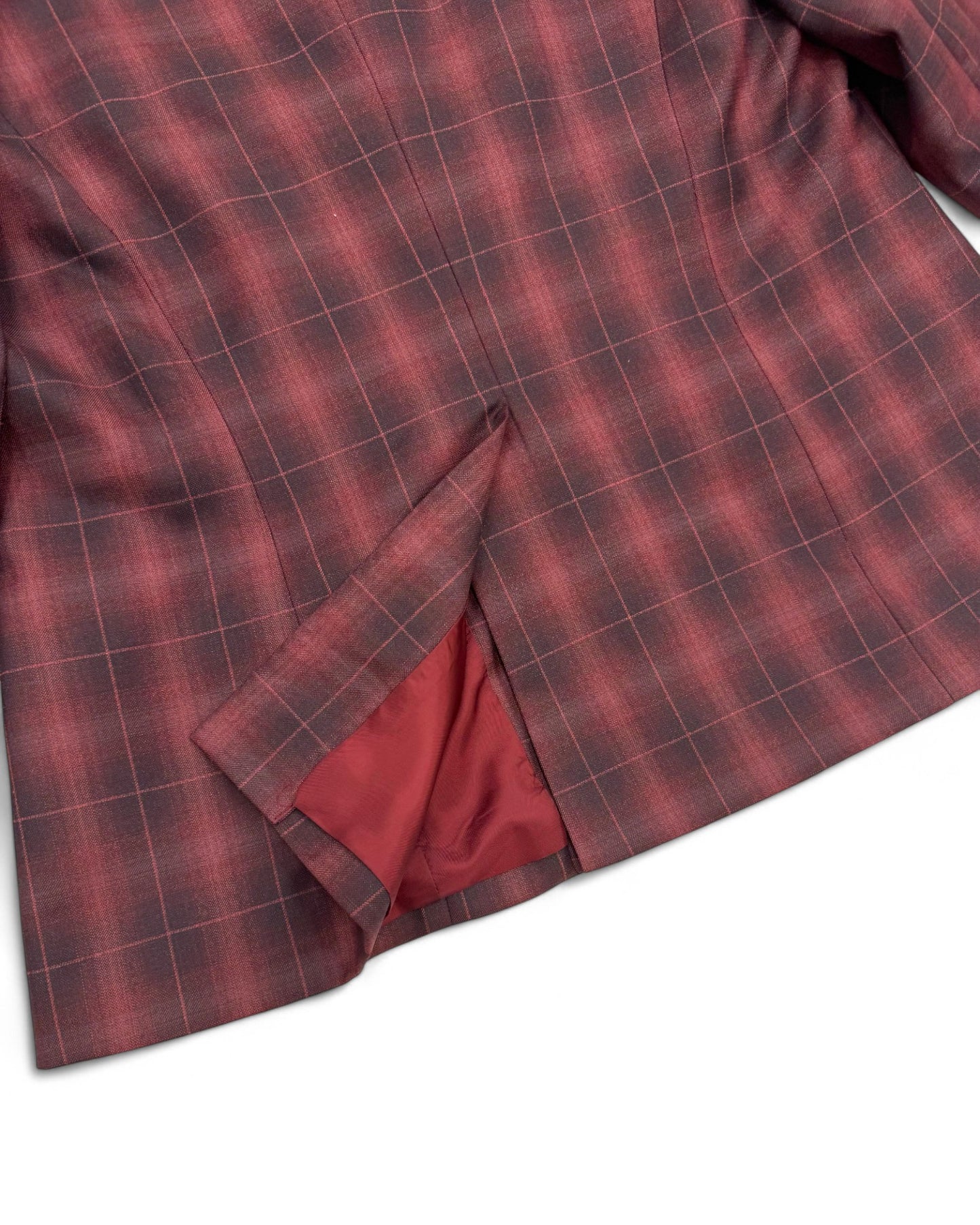 Sonder Wool Jacket in Maroon Check