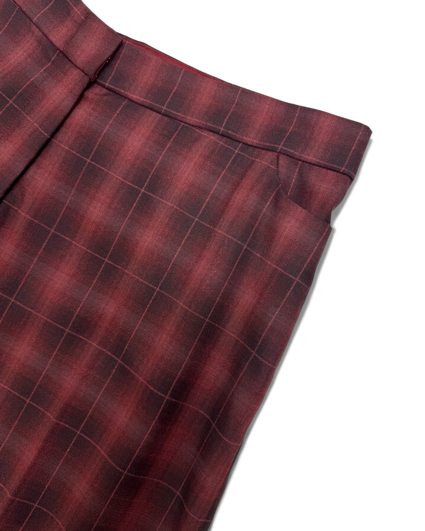 Gloria Palazzo Pant in Maroon Check
