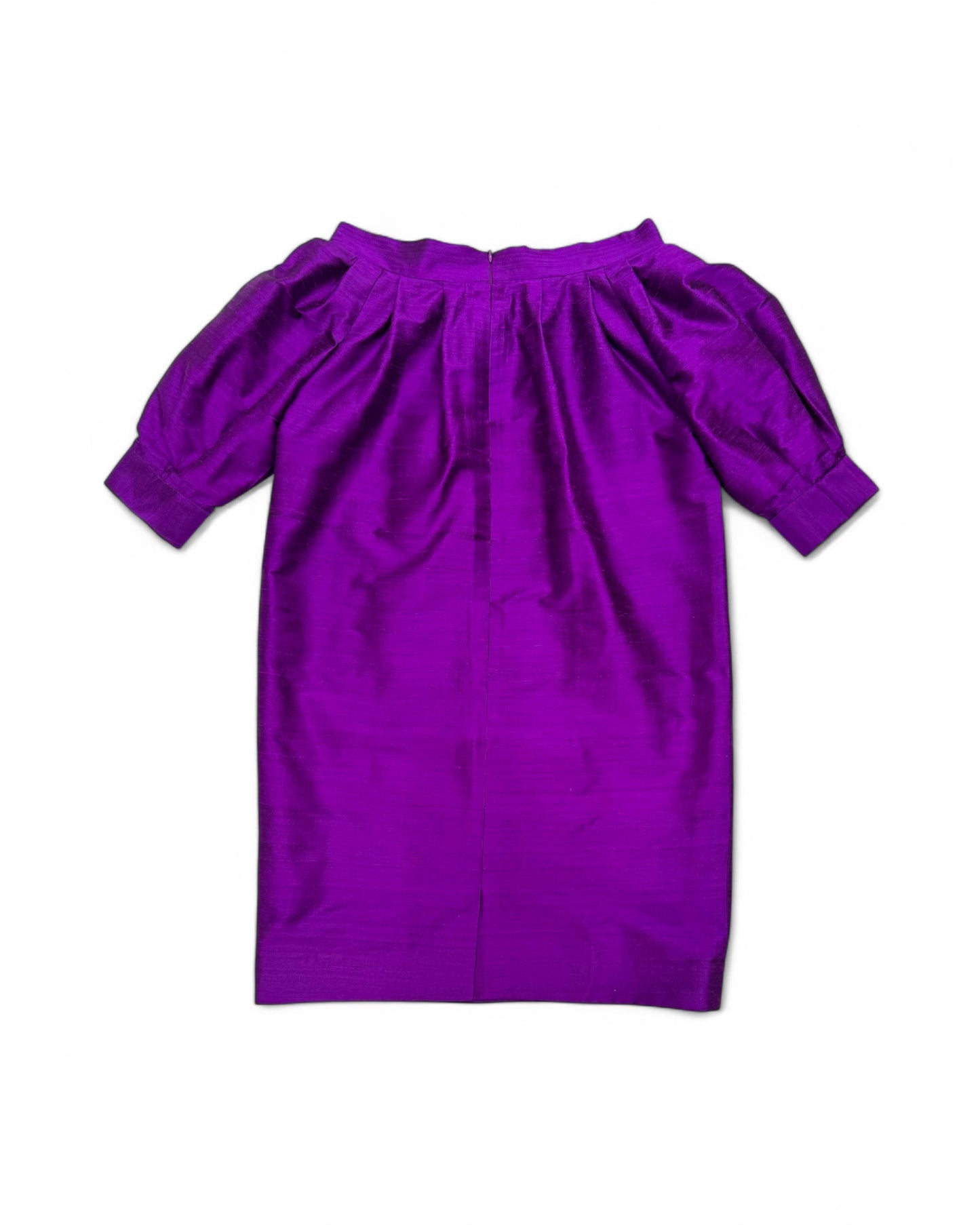 Valé Boatneck Dress in Dupioni Silk