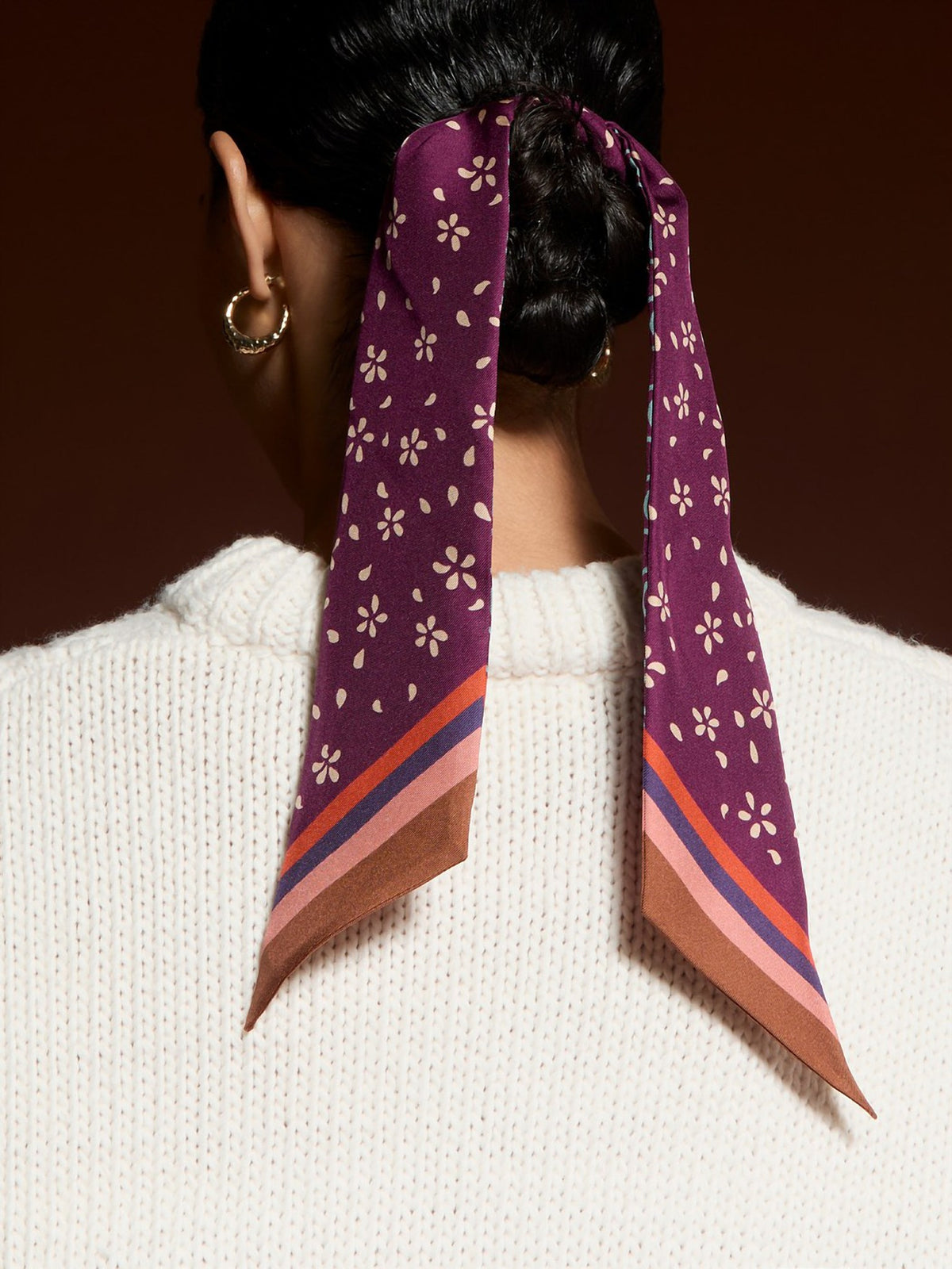 Barbieri Petite Floral Silk Twilly
