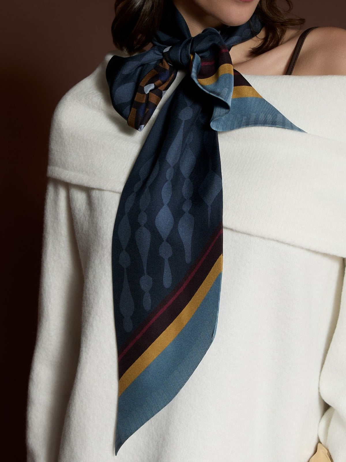 Barbieri Geometric Silk Ribbon Scarf