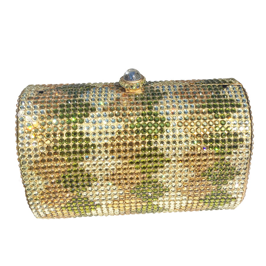 Swarovski Crystal Evening Clutch — Gold And Clear Crystal, Gold | Handmade in Canada | W10 — one of a kind Swarovski crystal, handmade in Canada by W10 Colours
