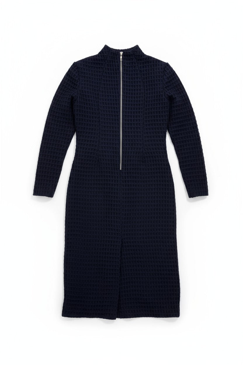 Ziri Funnel Neck Dress in Woven Wool