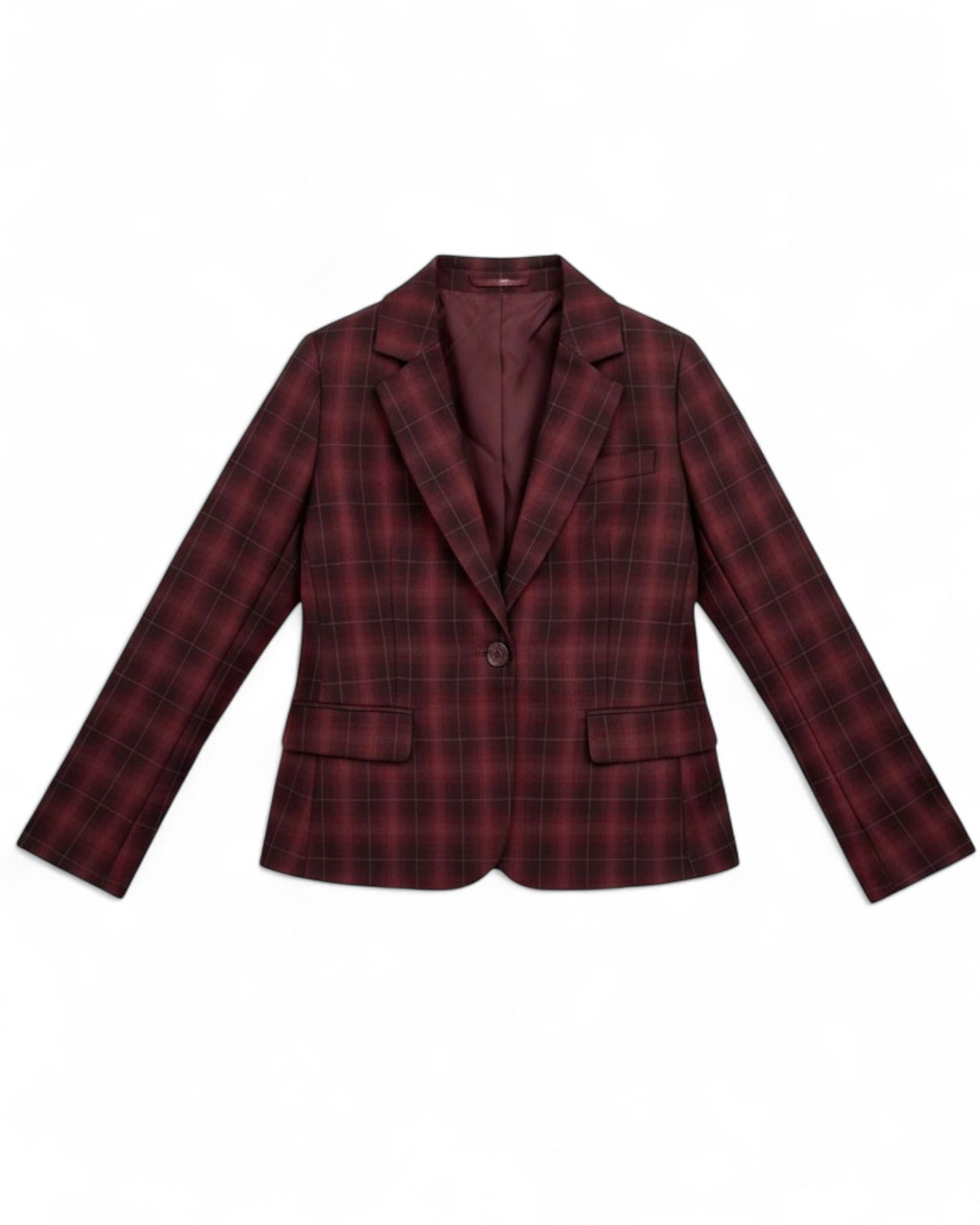 Sonder Wool Jacket in Maroon Check
