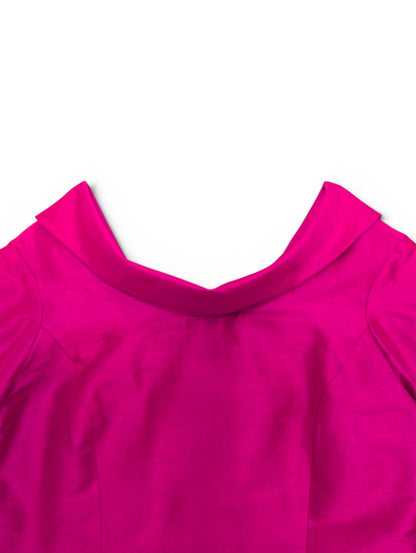Tiye Boatneck Cocktail Dress in Dupioni Silk