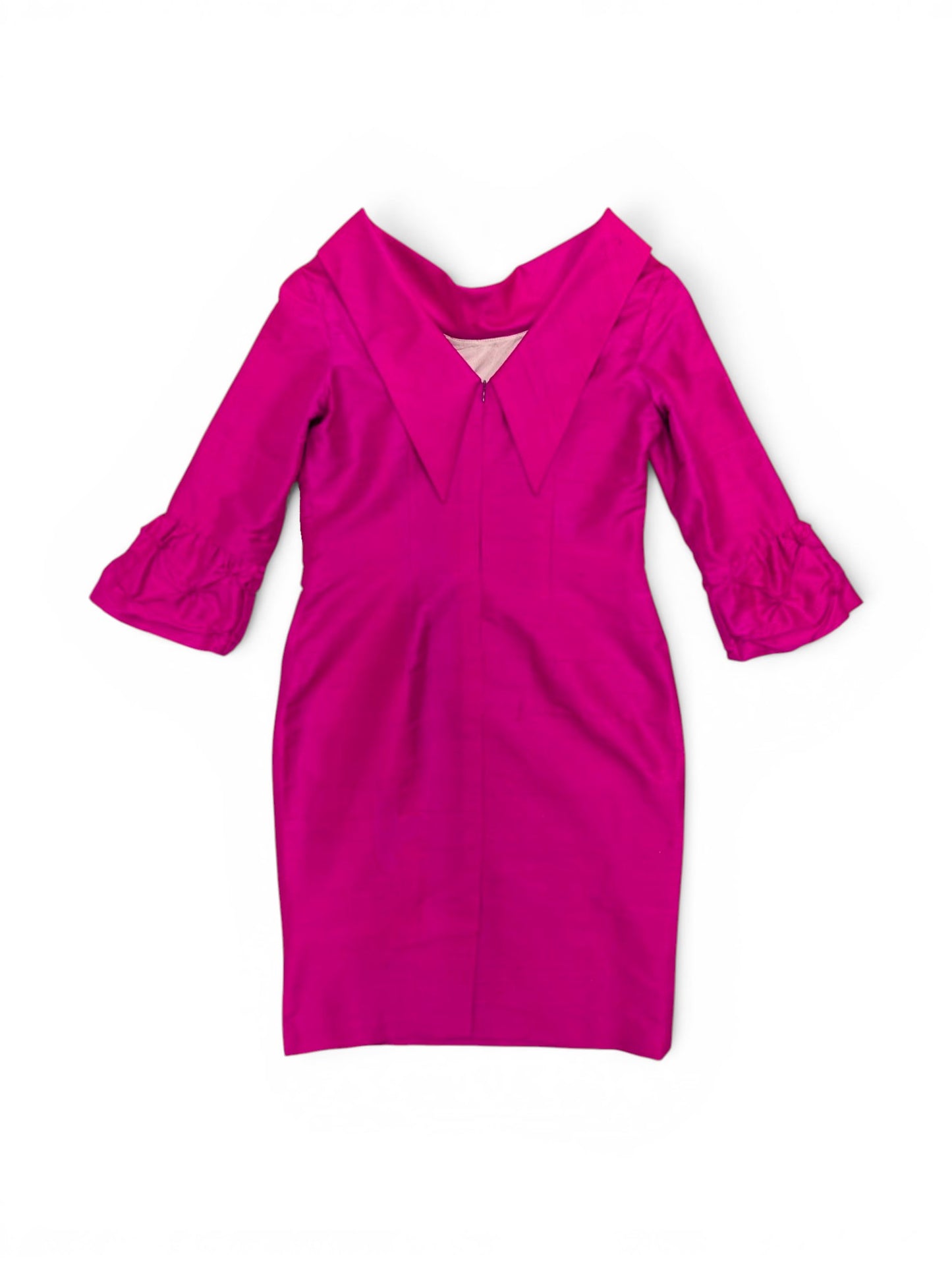 Tiye Boatneck Cocktail Dress in Dupioni Silk