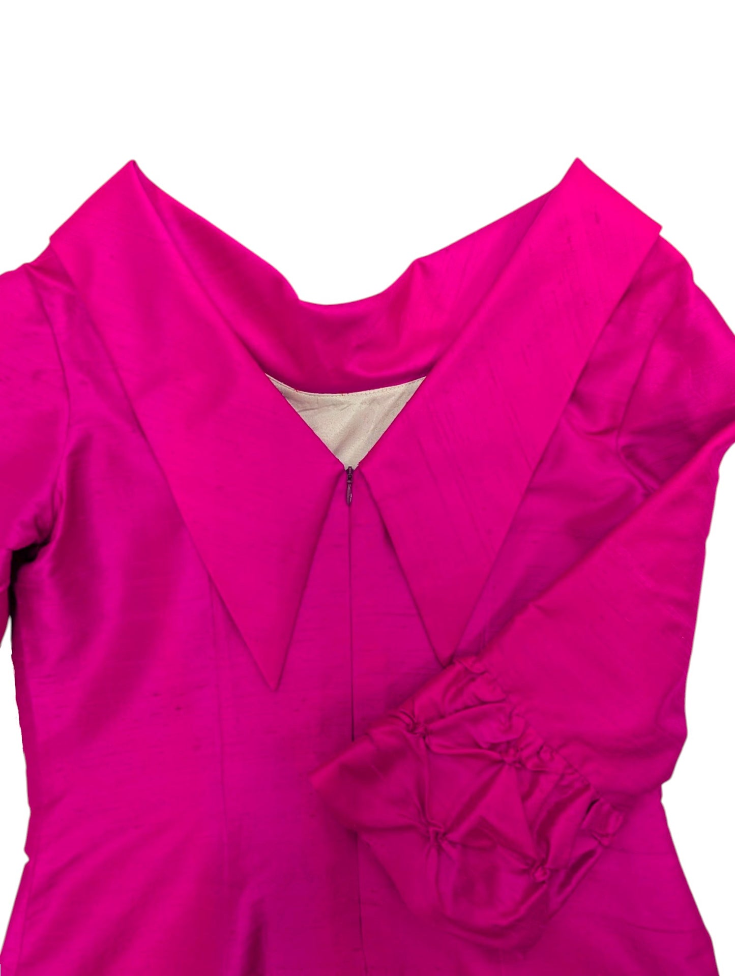 Tiye Boatneck Cocktail Dress in Dupioni Silk