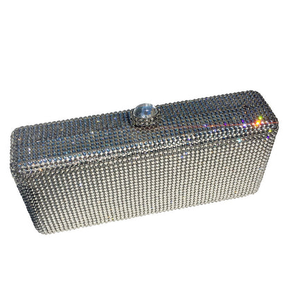 Swarovski Crystal Evening Clutch — Clear Crystal, Silver | Handmade in Canada | W10 — one of a kind Swarovski crystal, handmade in Canada by W10 Colours