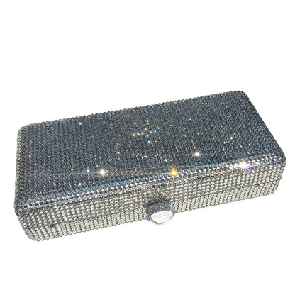 Swarovski Crystal Evening Clutch — Clear Crystal, Silver | Handmade in Canada | W10 — one of a kind Swarovski crystal, handmade in Canada by W10 Colours