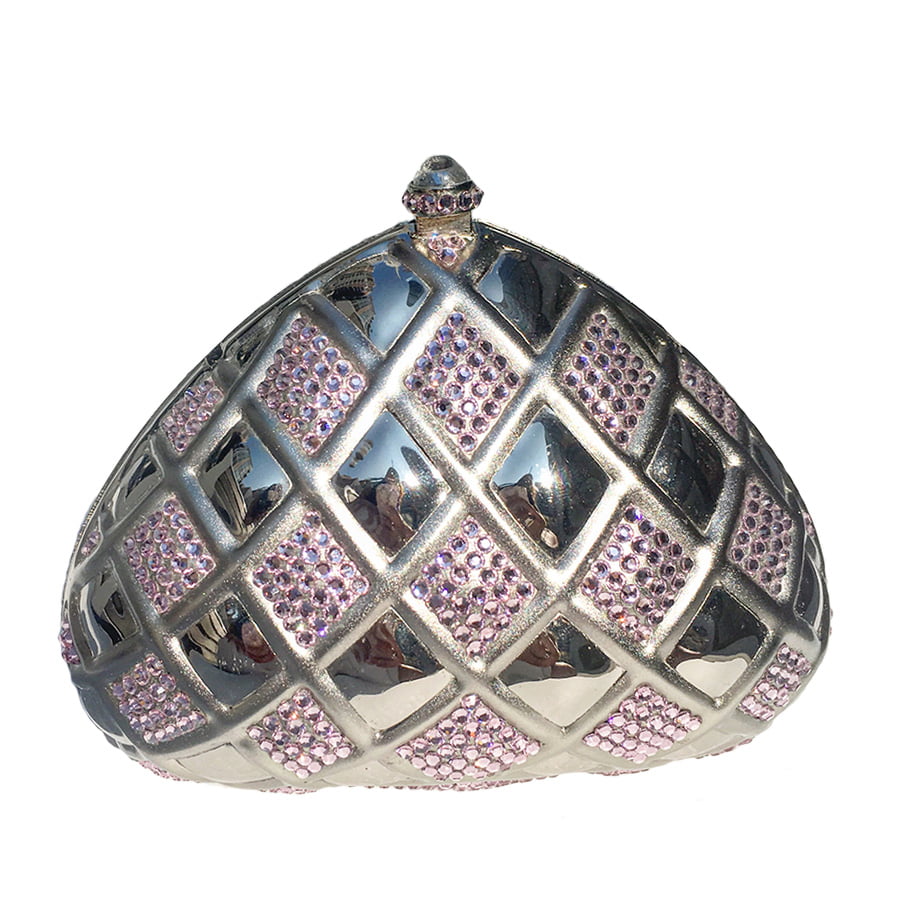 Swarovski Crystal Evening Clutch — Light Amethyst, Silver | Handmade in Canada | W10 — one of a kind Swarovski crystal, handmade in Canada by W10 Colours