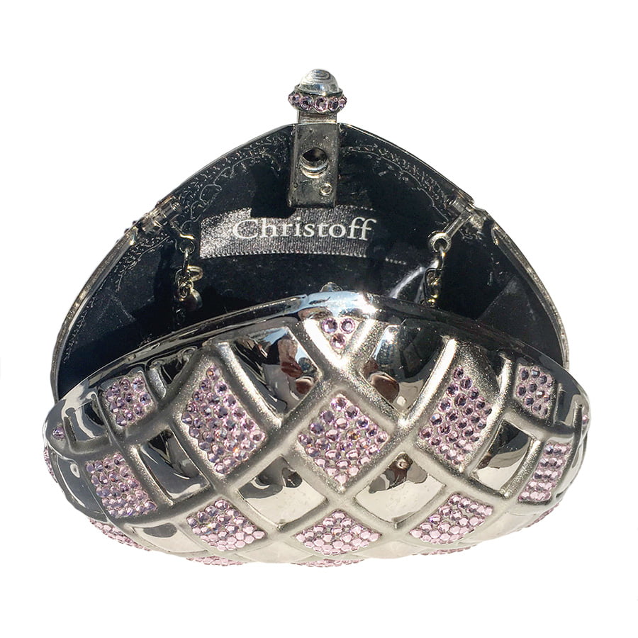Swarovski Crystal Evening Clutch — Light Amethyst, Silver | Handmade in Canada | W10 — one of a kind Swarovski crystal, handmade in Canada by W10 Colours