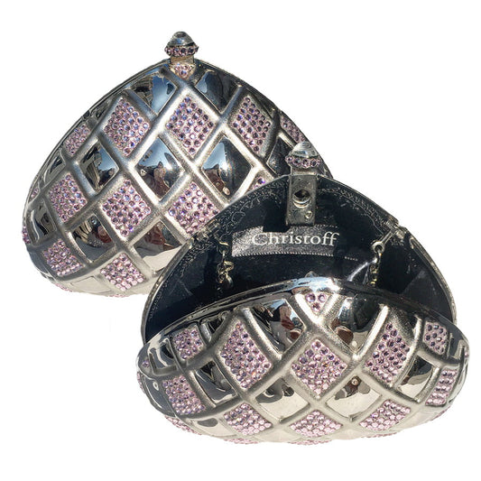 Swarovski Crystal Evening Clutch — Light Amethyst, Silver | Handmade in Canada | W10 — one of a kind Swarovski crystal, handmade in Canada by W10 Colours