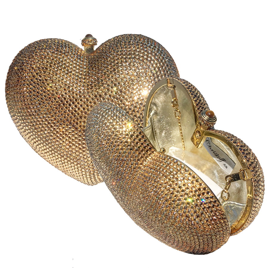 Swarovski Crystal Evening Clutch — Gold, Gold | Handmade in Canada | W10 — one of a kind Swarovski crystal, handmade in Canada by W10 Colours