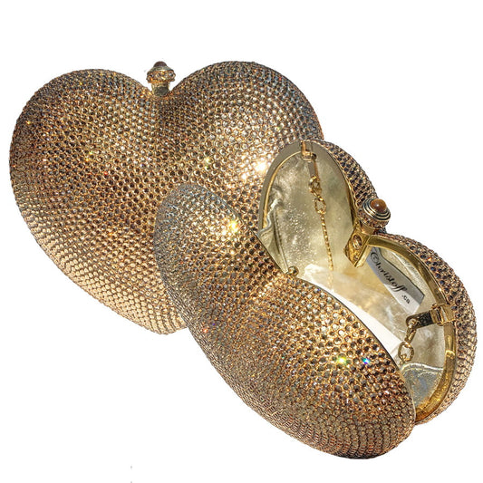 Swarovski Crystal Evening Clutch — Gold, Gold | Handmade in Canada | W10 — one of a kind Swarovski crystal, handmade in Canada by W10 Colours