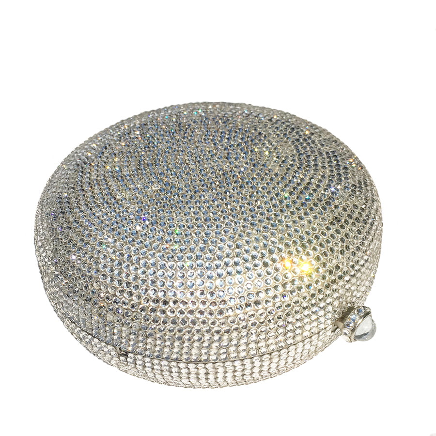 Swarovski Crystal Evening Clutch — Clear Crystal, Silver | Handmade in Canada | W10 — one of a kind Swarovski crystal, handmade in Canada by W10 Colours