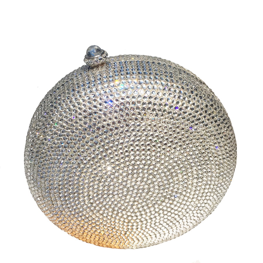 Swarovski Crystal Evening Clutch — Clear Crystal, Silver | Handmade in Canada | W10 — one of a kind Swarovski crystal, handmade in Canada by W10 Colours