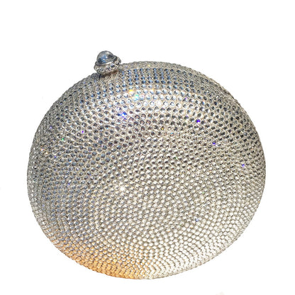 Swarovski Crystal Evening Clutch — Clear Crystal, Silver | Handmade in Canada | W10 — one of a kind Swarovski crystal, handmade in Canada by W10 Colours