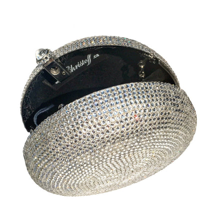 Swarovski Crystal Evening Clutch — Clear Crystal, Silver | Handmade in Canada | W10 — one of a kind Swarovski crystal, handmade in Canada by W10 Colours