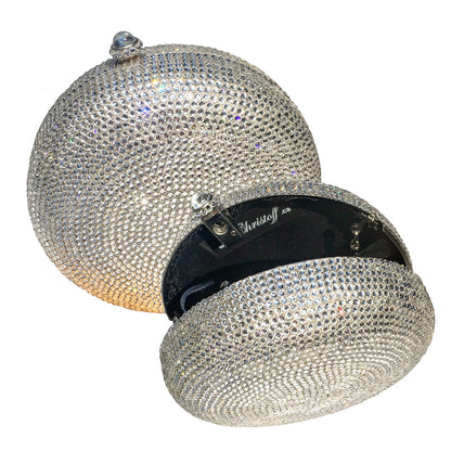 Swarovski Crystal Evening Clutch — Clear Crystal, Silver | Handmade in Canada | W10 — one of a kind Swarovski crystal, handmade in Canada by W10 Colours