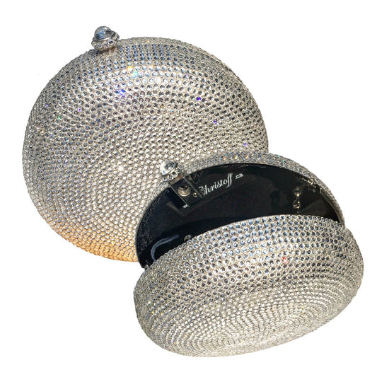 Swarovski Crystal Evening Clutch — Clear Crystal, Silver | Handmade in Canada | W10 — one of a kind Swarovski crystal, handmade in Canada by W10 Colours