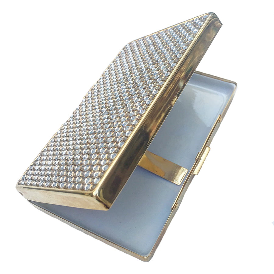 Swarovski Crystal Cigarette Case — Light Topaz, Gold | Handmade in Canada | W10 — one of a kind Swarovski crystal, handmade in Canada by W10 Colours