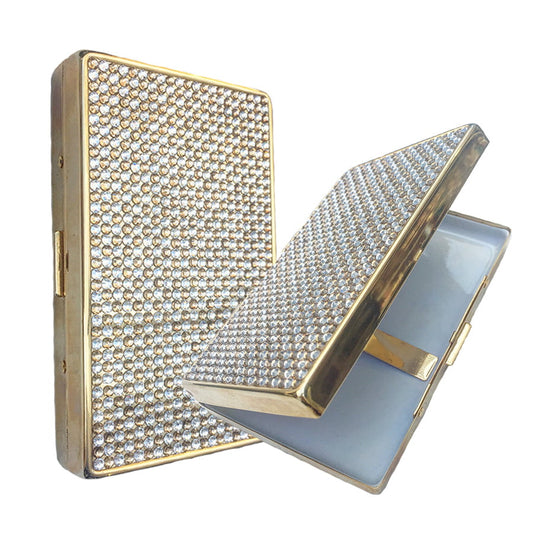 Swarovski Crystal Cigarette Case — Light Topaz, Gold | Handmade in Canada | W10 — one of a kind Swarovski crystal, handmade in Canada by W10 Colours