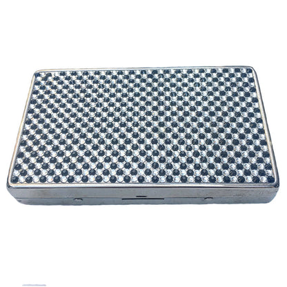 Swarovski Crystal Cigarette Case — Jet, Silver | Handmade in Canada | W10 — one of a kind Swarovski crystal, handmade in Canada by W10 Colours