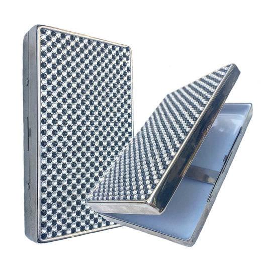 Swarovski Crystal Cigarette Case — Jet, Silver | Handmade in Canada | W10 — one of a kind Swarovski crystal, handmade in Canada by W10 Colours