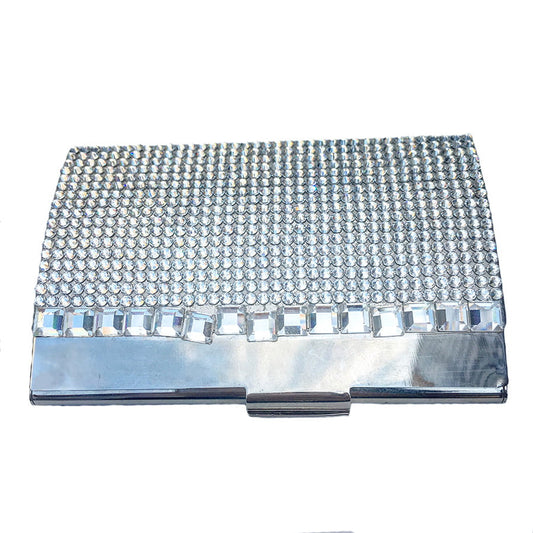 Swarovski Crystal Card Holder — Clear Crystal, Silver | Handmade in Canada | W10 — one of a kind Swarovski crystal, handmade in Canada by W10 Colours