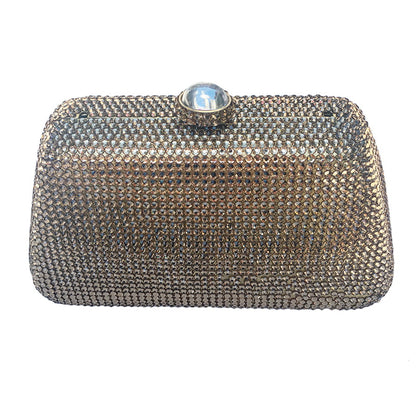 Swarovski Crystal Evening Clutch (Love Triangle) — Clear Crystal, Silver | Handmade in Canada | W10 — one of a kind Swarovski crystal, handmade in Canada by W10 Colours