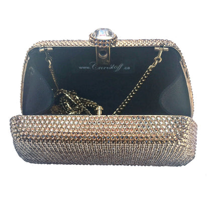 Swarovski Crystal Evening Clutch (Love Triangle) — Clear Crystal, Silver | Handmade in Canada | W10 — one of a kind Swarovski crystal, handmade in Canada by W10 Colours