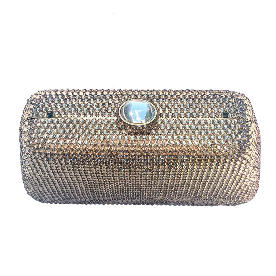 Swarovski Crystal Evening Clutch (Love Triangle) — Clear Crystal, Silver | Handmade in Canada | W10 — one of a kind Swarovski crystal, handmade in Canada by W10 Colours