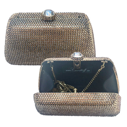 Swarovski Crystal Evening Clutch (Love Triangle) — Clear Crystal, Silver | Handmade in Canada | W10 — one of a kind Swarovski crystal, handmade in Canada by W10 Colours