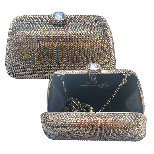 Swarovski Crystal Evening Clutch (Love Triangle) — Clear Crystal, Silver | Handmade in Canada | W10 — one of a kind Swarovski crystal, handmade in Canada by W10 Colours