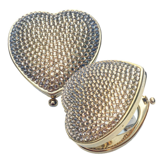 Swarovski Crystal Compact Mirror — Light Topaz, Gold | Handmade in Canada | W10 — one of a kind Swarovski crystal, handmade in Canada by W10 Colours