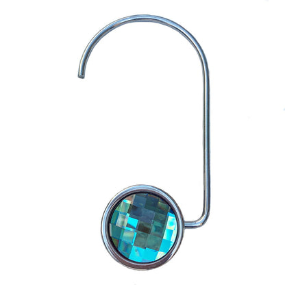 Swarovski Crystal Purse Hook — Turquoise, Silver | Handmade in Canada | W10 — one of a kind Swarovski crystal, handmade in Canada by W10 Colours