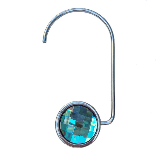 Swarovski Crystal Purse Hook — Turquoise, Silver | Handmade in Canada | W10 — one of a kind Swarovski crystal, handmade in Canada by W10 Colours