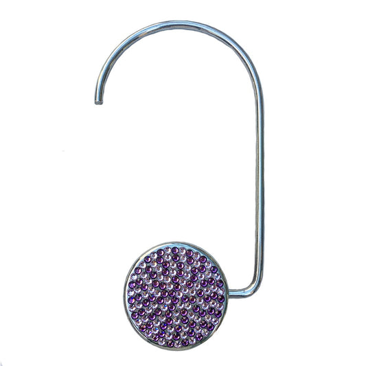Swarovski Crystal Purse Hook — Light Amethyst, Silver | Handmade in Canada | W10 — one of a kind Swarovski crystal, handmade in Canada by W10 Colours