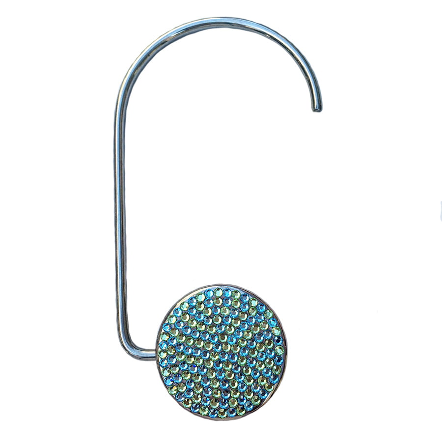 Swarovski Crystal Purse Hook — Aqua Peridot, Silver | Handmade in Canada | W10 — one of a kind Swarovski crystal, handmade in Canada by W10 Colours