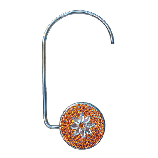 Swarovski Crystal Purse Hook — Sun Orange, Silver | Handmade in Canada | W10 — one of a kind Swarovski crystal, handmade in Canada by W10 Colours