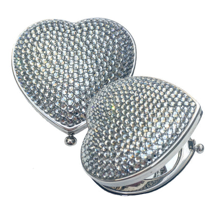 Swarovski Crystal Compact Mirror — Clear Crystal, Silver | Handmade in Canada | W10 — one of a kind Swarovski crystal, handmade in Canada by W10 Colours