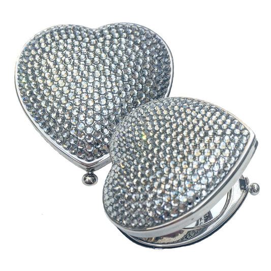 Swarovski Crystal Compact Mirror — Clear Crystal, Silver | Handmade in Canada | W10 — one of a kind Swarovski crystal, handmade in Canada by W10 Colours