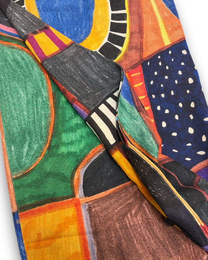 Barbieri Shapes and Prints Wool Twill Scarf
