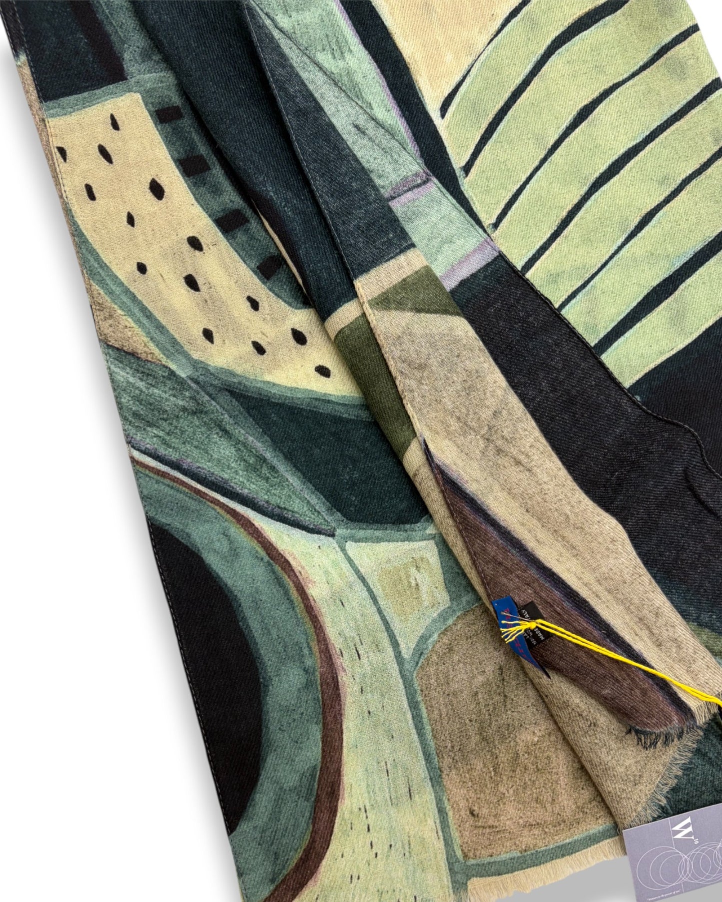 Barbieri Shapes and Prints Wool Twill Scarf