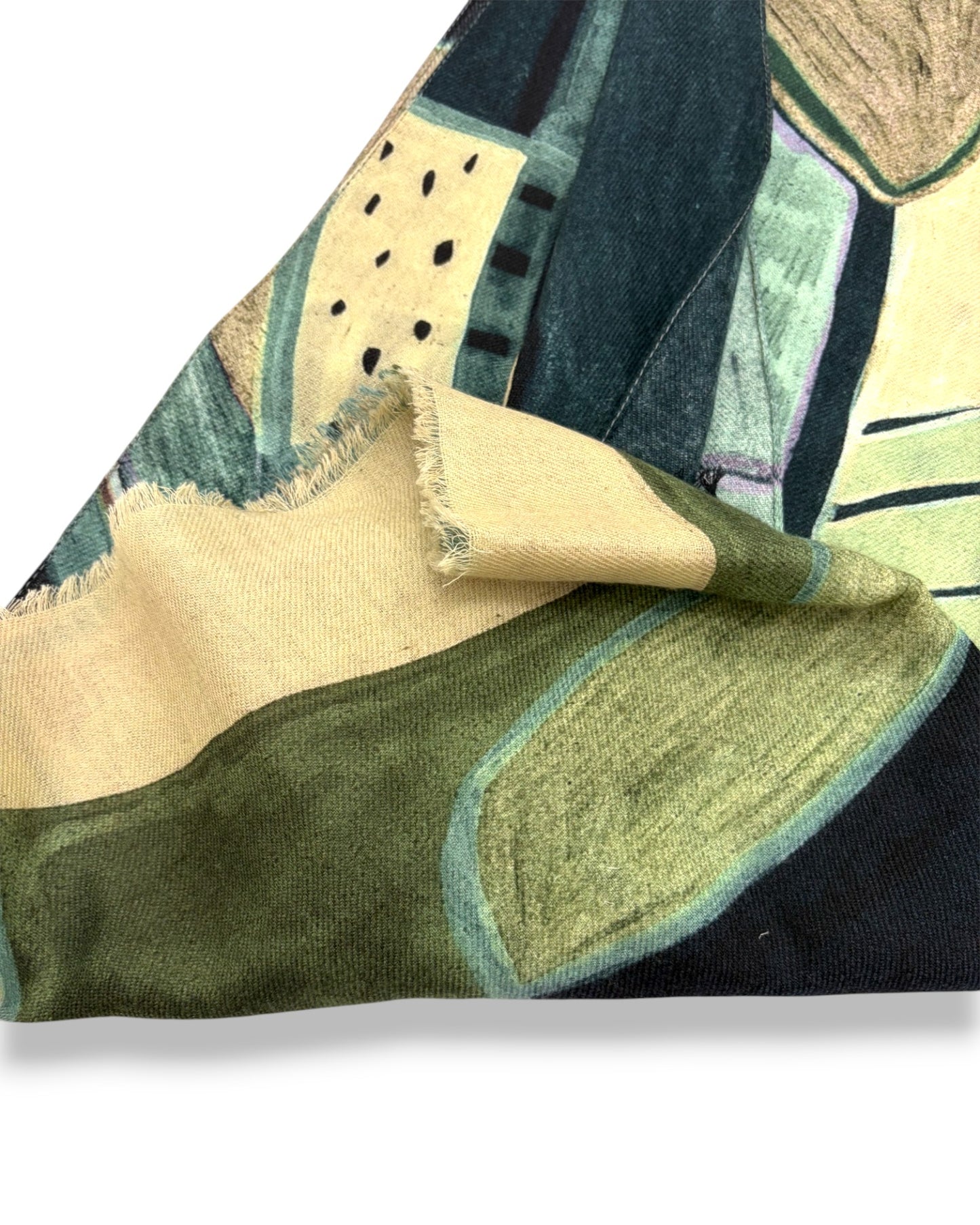 Barbieri Shapes and Prints Wool Twill Scarf
