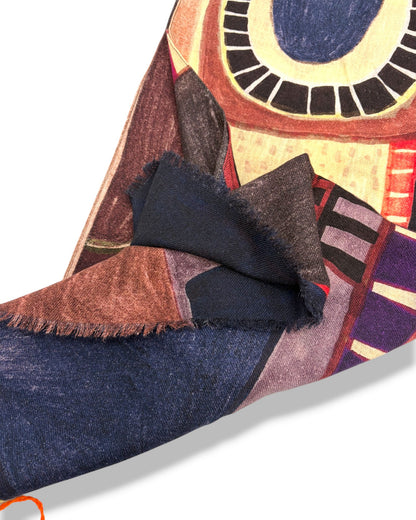 Barbieri Shapes and Prints Wool Twill Scarf