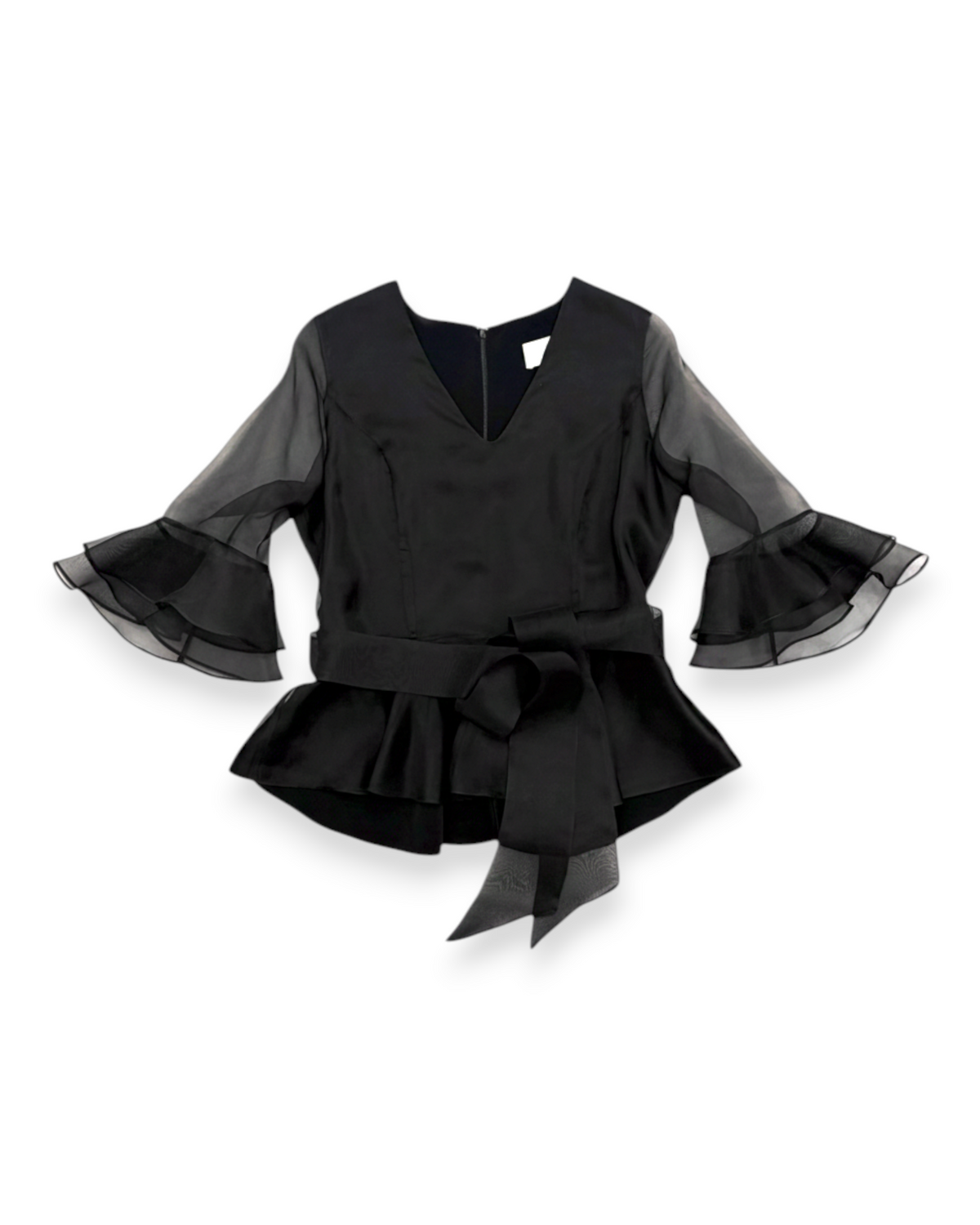 Tulip Peplum Blouse in Charmeuse Silk