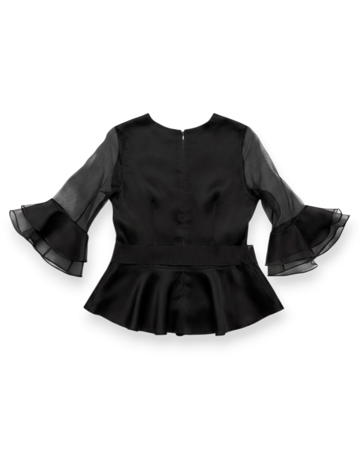 Tulip Peplum Blouse in Charmeuse Silk